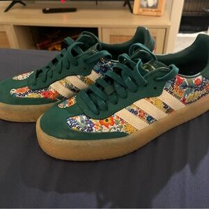 Adidas Kids Green Floral Sneakers